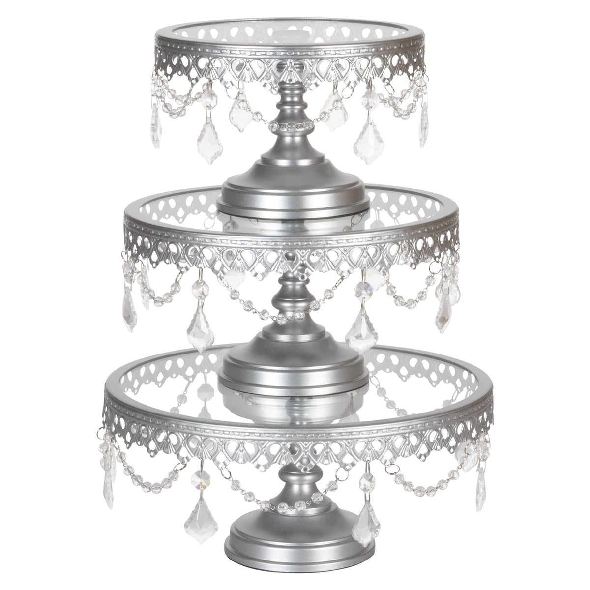 Glass Top Crystal Cake Stand Set M546301