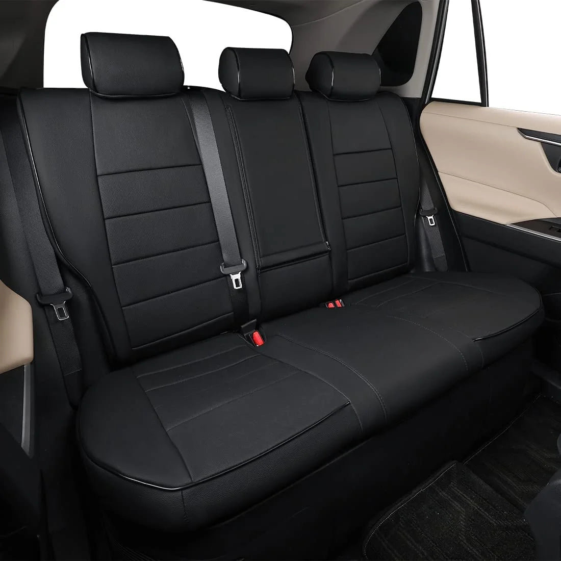 Black Leather Full Set Car Seat Covers for Toyota Corolla Cross 2021 2022 2023 2024 R117