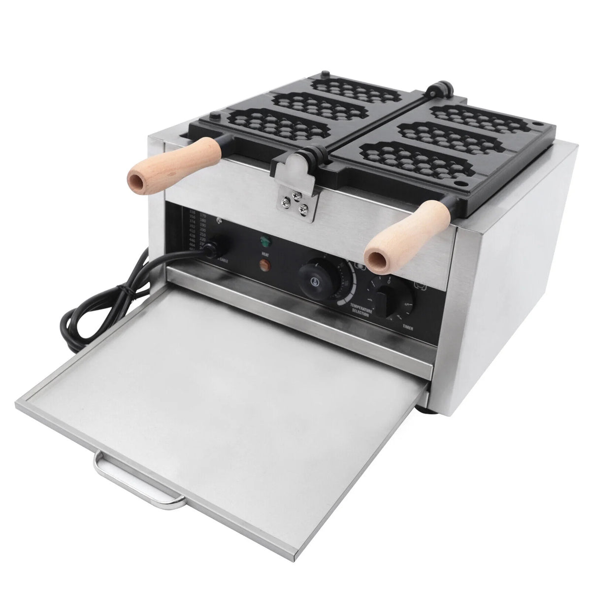 3 Slice Stainless Steel Non-stick Double Head Waffle Maker O598875