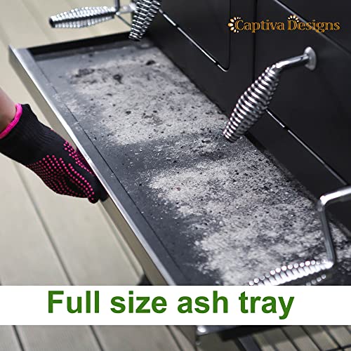 Extra Large Charcoal BBQ Grill with 2 Foldable Side Tables E8110