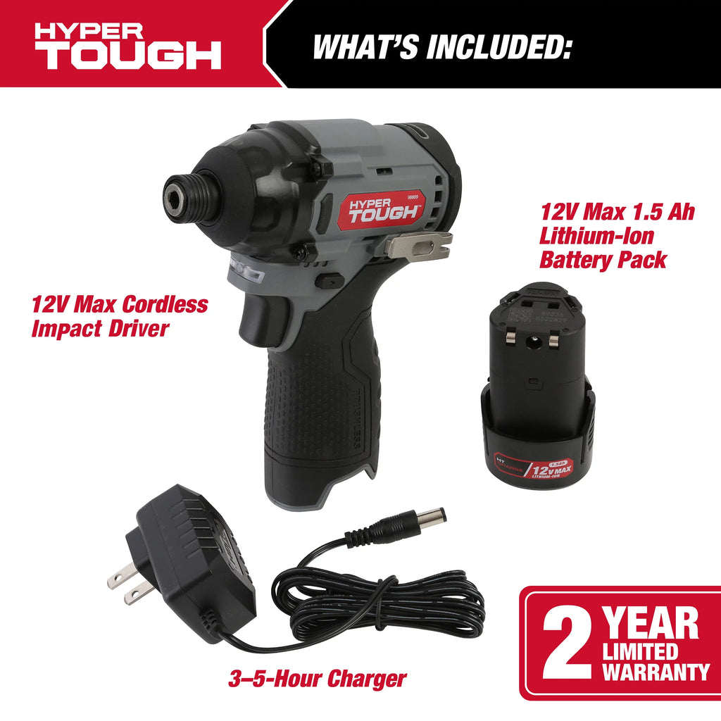 12V Max Lithium-Ion Cordless Brushless Impact Driver with Battery and Charger E20277