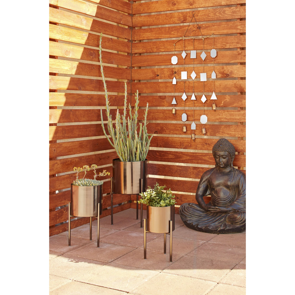 Black Metal Planter with Stand 3 Count F10677
