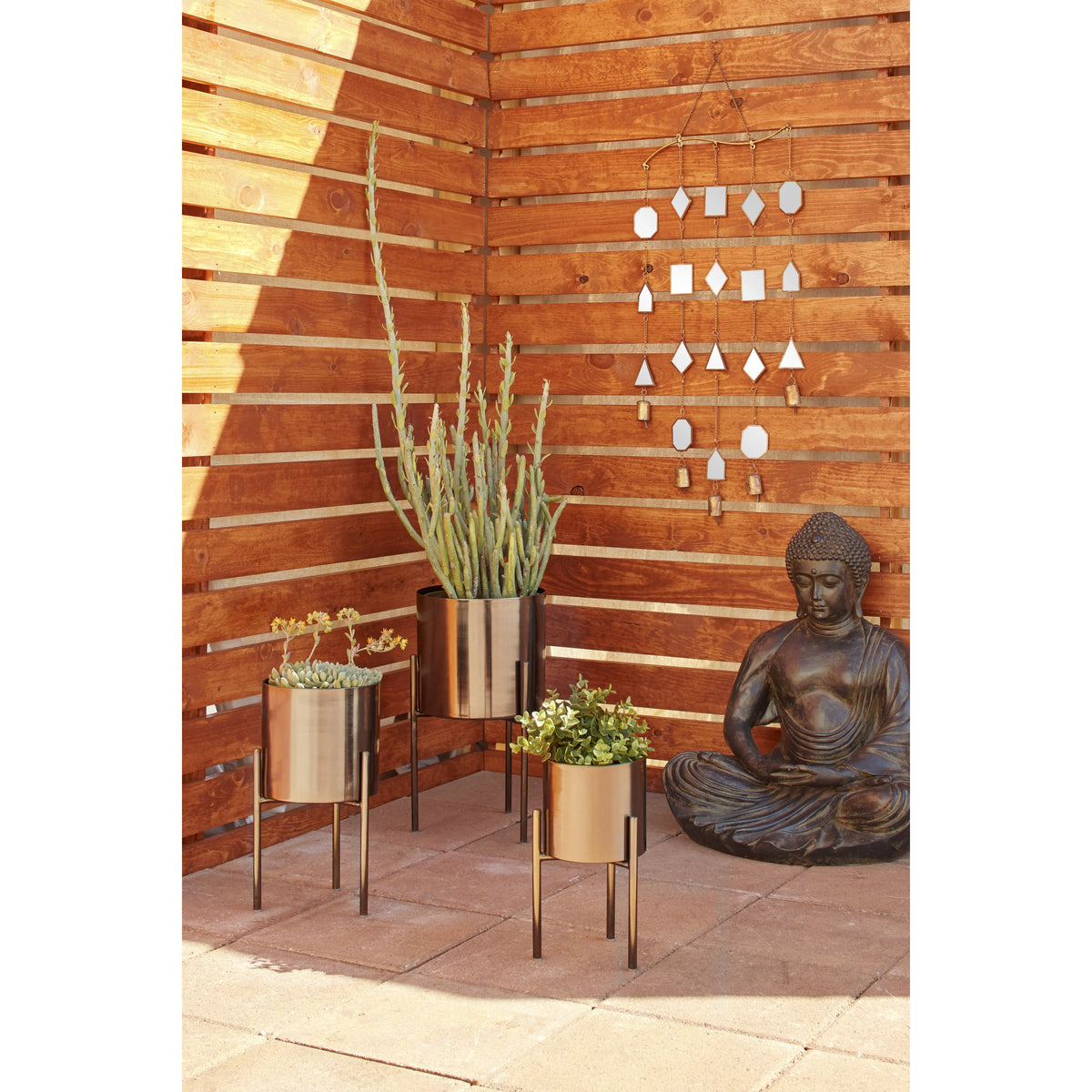 Black Metal Planter with Stand 3 Count F10677
