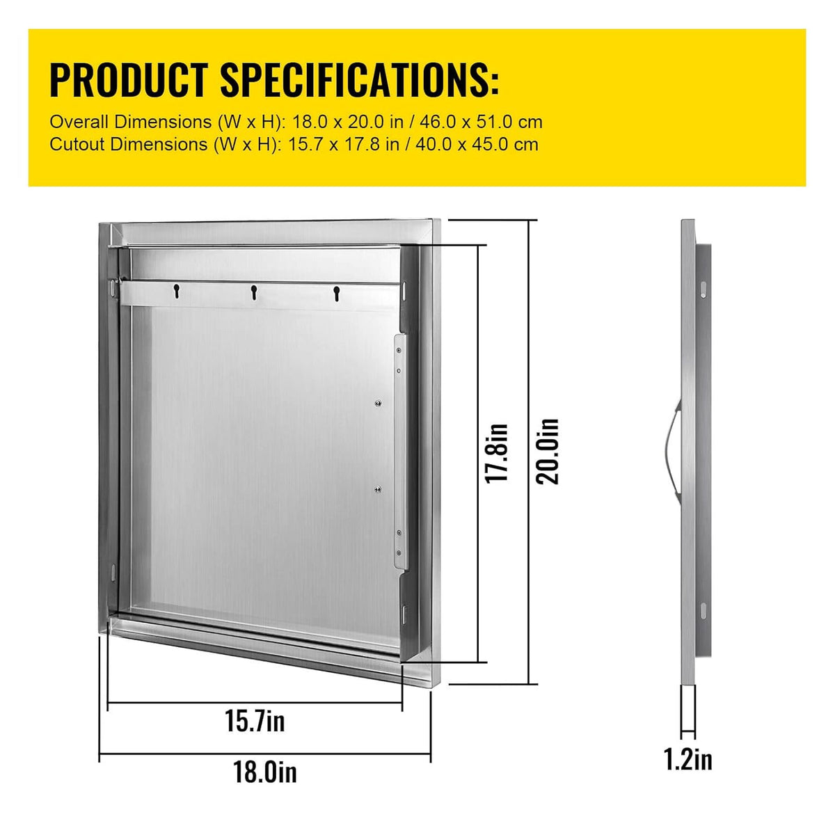 18W x 20H Inch Stainless Steel BBQ Access Door A503293