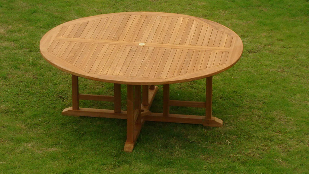 Grade-A Teak 7 Pc Dining Set with 72" Round Table and 6 Chairs N965451