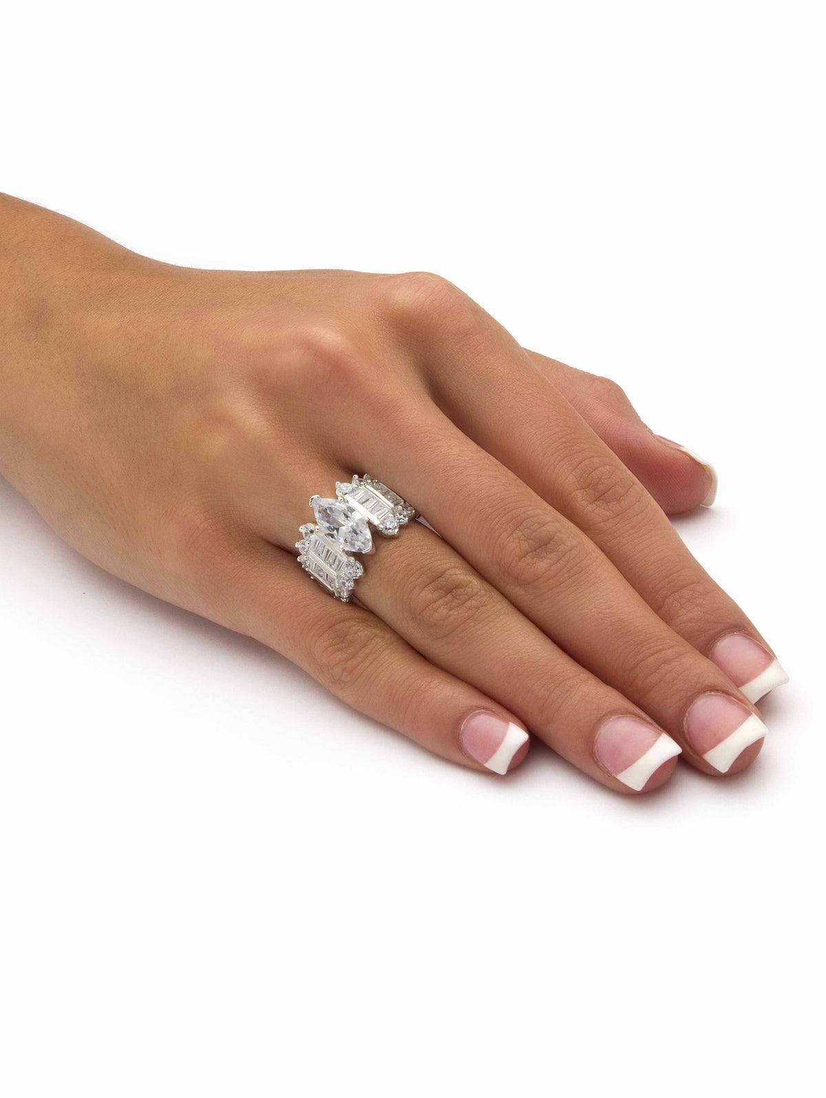 6.55 TCW Marquise-Cut Cubic Zirconia Ring in Sterling Silver G944096