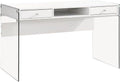 2-Drawer Wood Glass Writing Desk V310