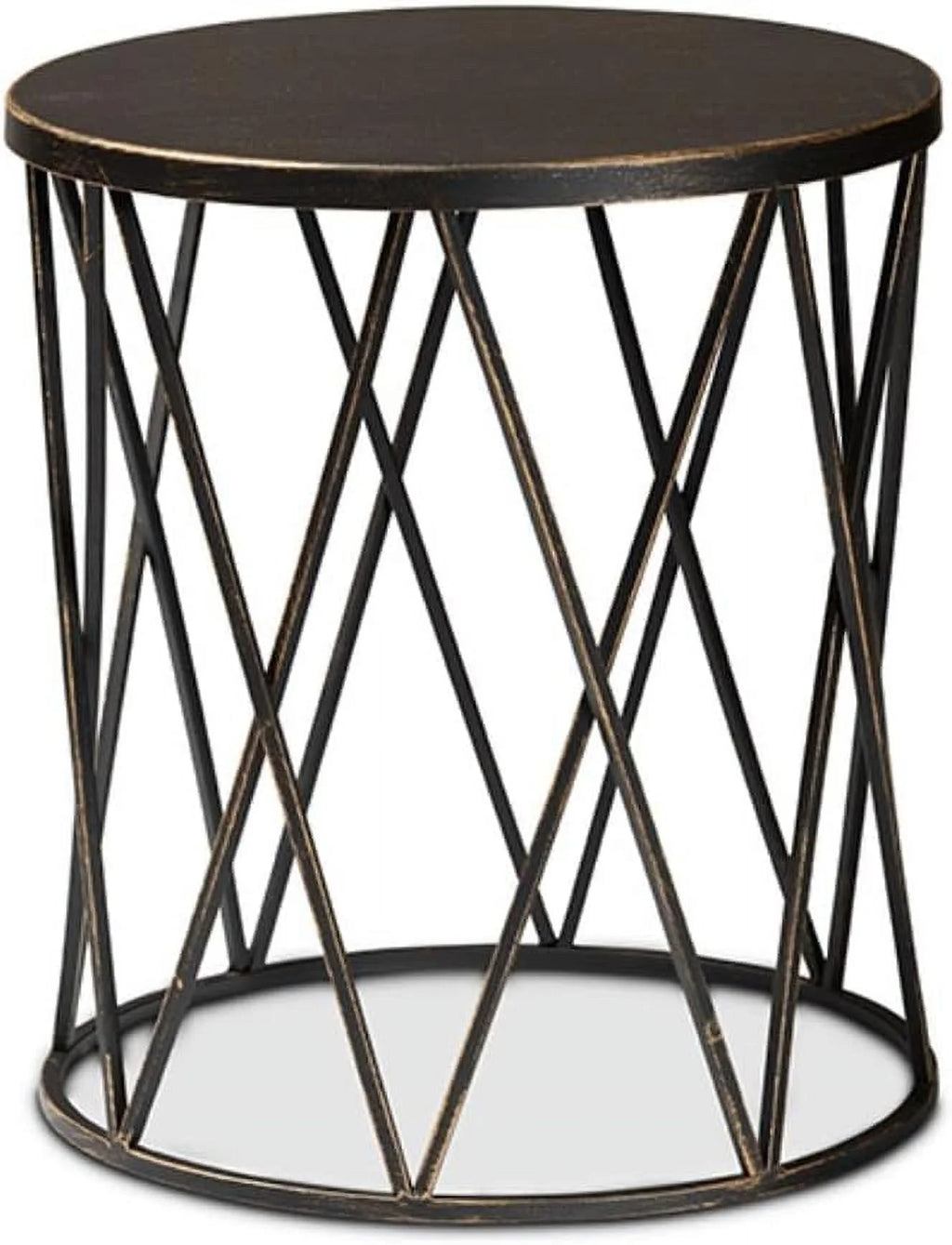 Antique Black Metal End Table B3092