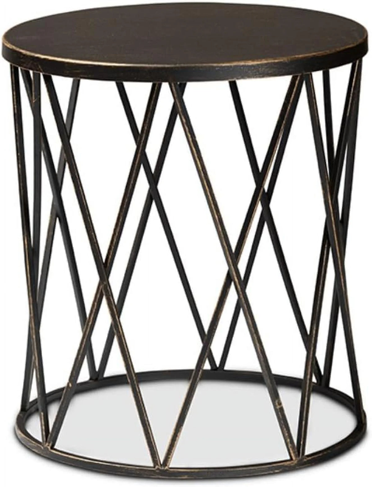 Antique Black Metal End Table B3092