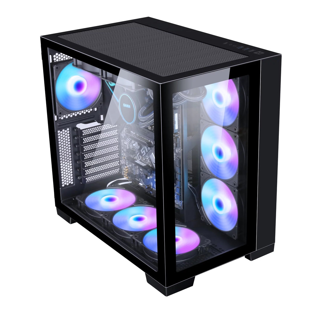 ATX Gaming Computer Case with 4 ARGB Fans Q7756