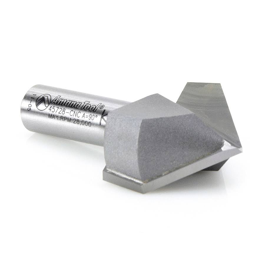 Carbide Tipped V-Groove 90 Deg x 1-1/2 D x 1-1/4 x 22 CH x 1/2 Shank R568