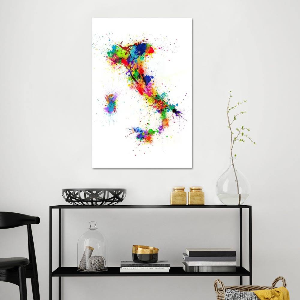 Canvas Art Map of Italy Print J8476