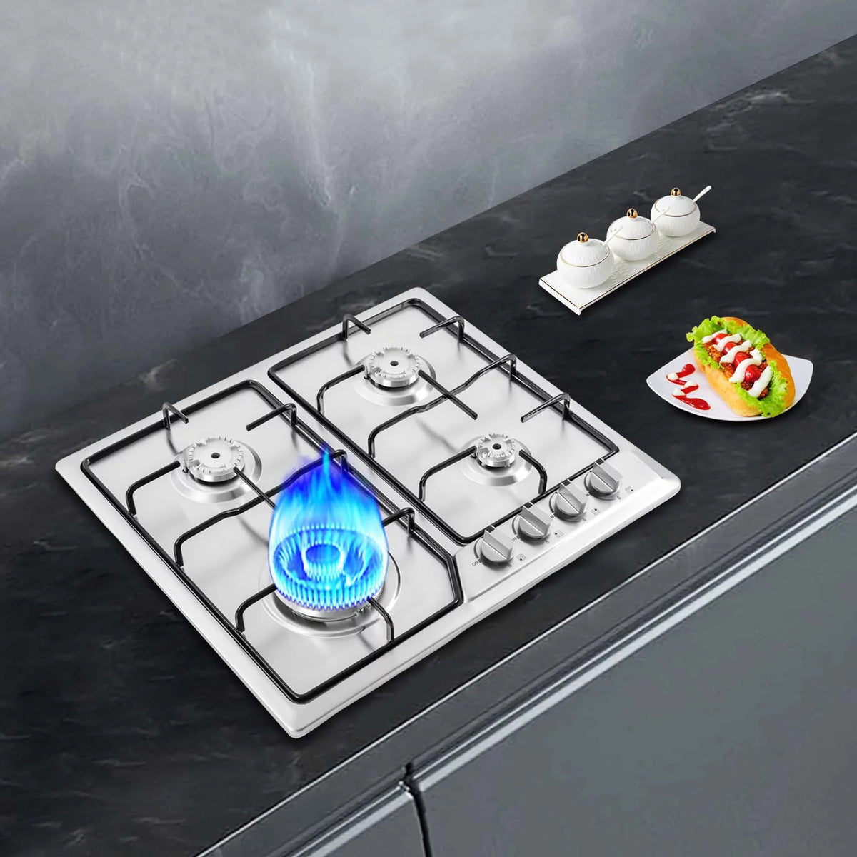23 x 20 Stainless Steel 4 Burners Gas Cooktop G499