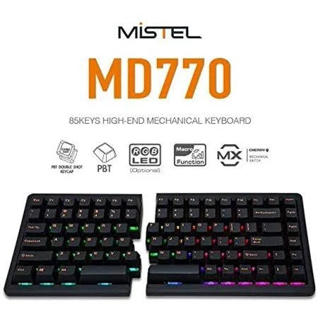 RGB LED Backlit TKL Split Mechanical Keyboard with Cherry MX Red Switch M37805