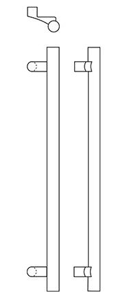 Satin 316 Stainless Post Mount Offset Pull Flat Ends 84x22 CtC 96x22 L Overall P824856