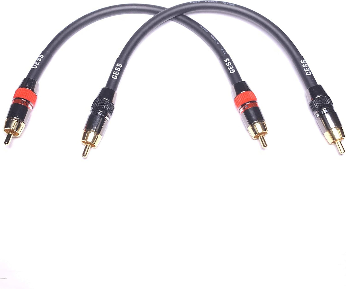 Low Noise 12 Gauge RCA Audio Patch Cable (1 Foot) Y575542