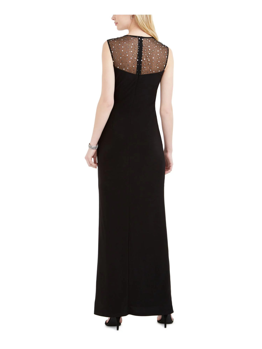 Black Sequined Maxi Sheath Dress M67641