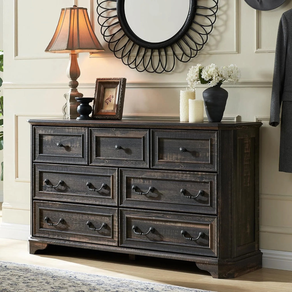 Brown 7 Drawer Wood Dresser N91498