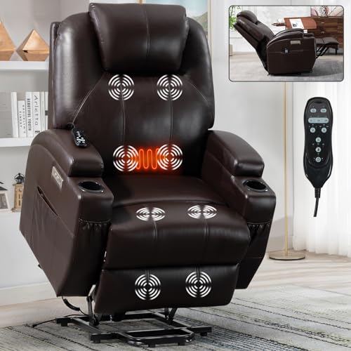 Black Power Lift Recliner Chair with Heat and Massage O349