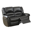 Black Bonded Leather Reclining Love Seat J942