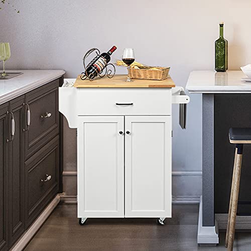 Kitchen Island Cart with Storage on Wheels F1845