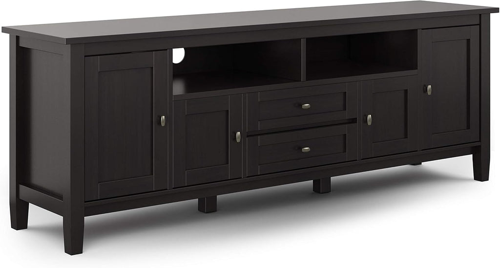 72 inch Wide Rustic Natural Aged Brown Solid Wood TV Media Stand F2553