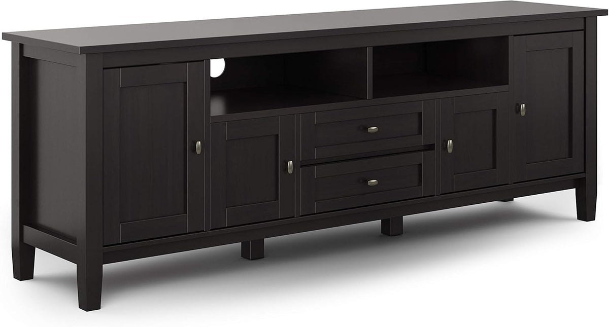 72 inch Wide Rustic Natural Aged Brown Solid Wood TV Media Stand F2553
