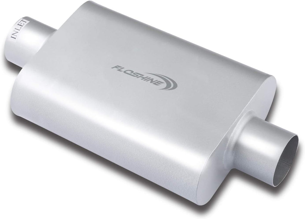 Dual Chamber 3 inch inlet/3 inch outlet Performance Automotive Muffler Exhaust Pack of 2 L864