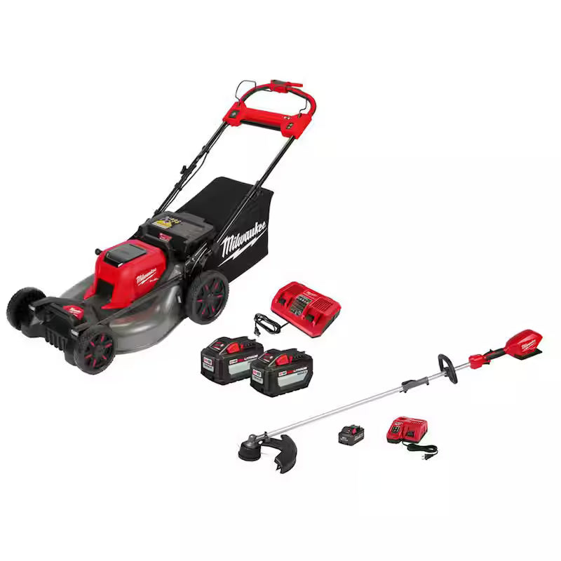Brushless Cordless 21 in. Self-Propelled Lawn Mower with String Trimmer Q8574