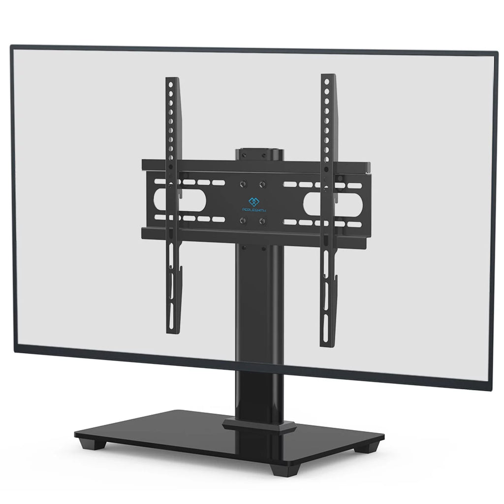 Universal TV Stand for 32-55 Inch TVs Height Adjustable Tempered Glass Base V389896