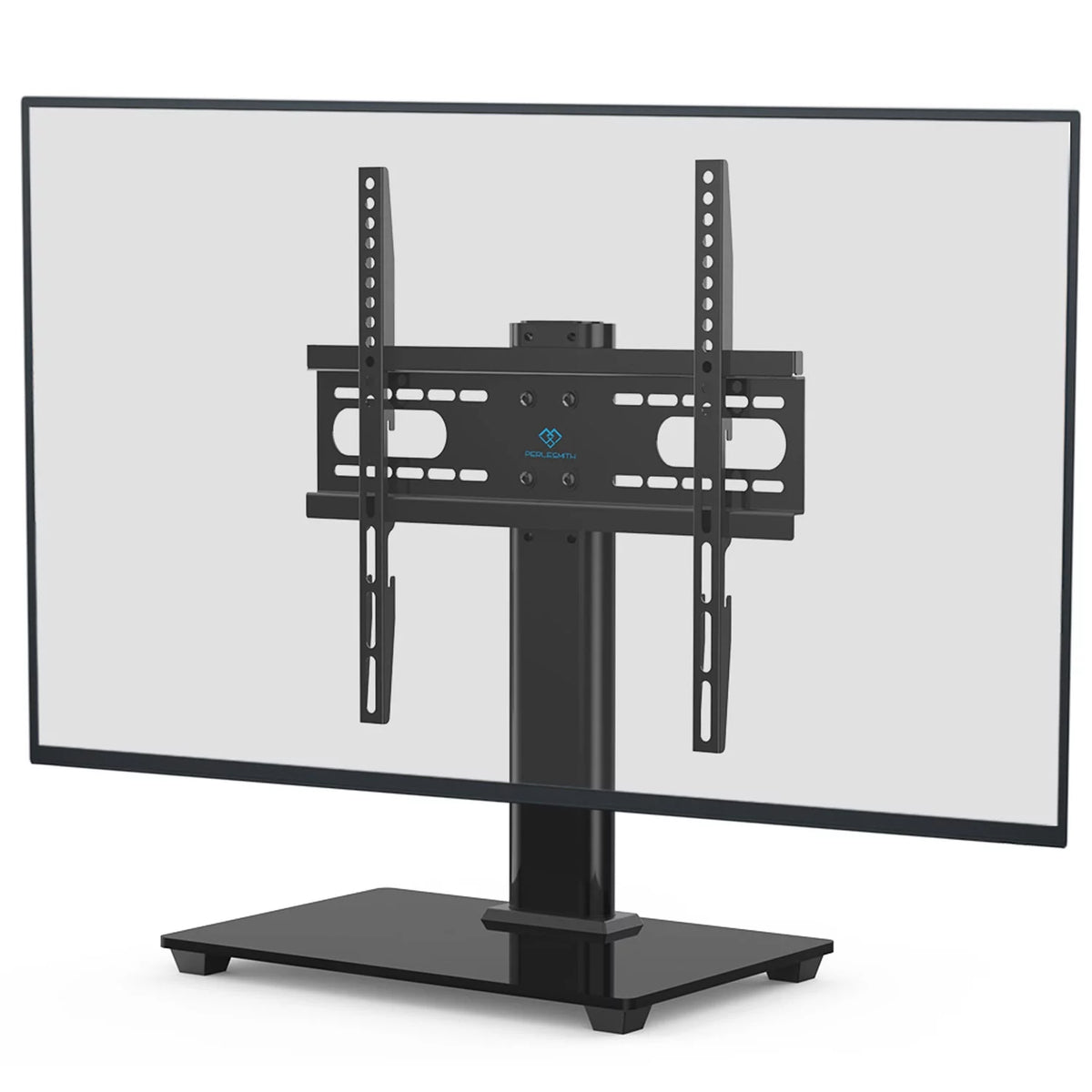 Universal TV Stand for 32-55 Inch TVs Height Adjustable Tempered Glass Base V389896