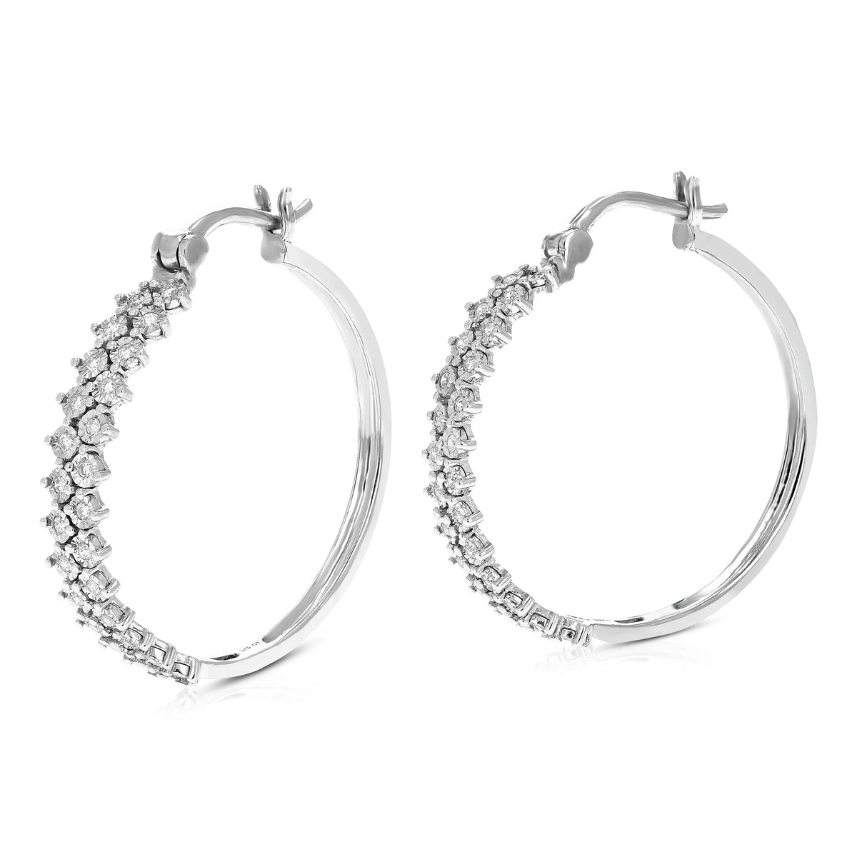 1/5 CTTW Lab Grown Diamond Hoop Earrings 925 Sterling Silver G703388