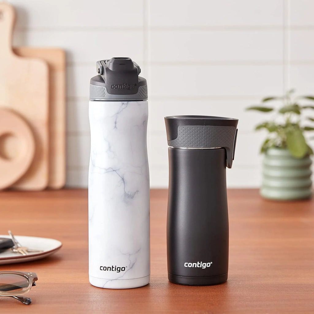 24oz Vacuum-Insulated Stainless Steel Water Bottle & 16oz Vacuum-Insulated Stainless Steel Travel Mug, 2-Pack F62753
