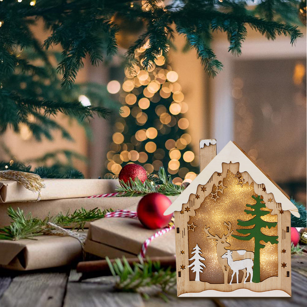 Wooden Mini House Kit with Deer B63396