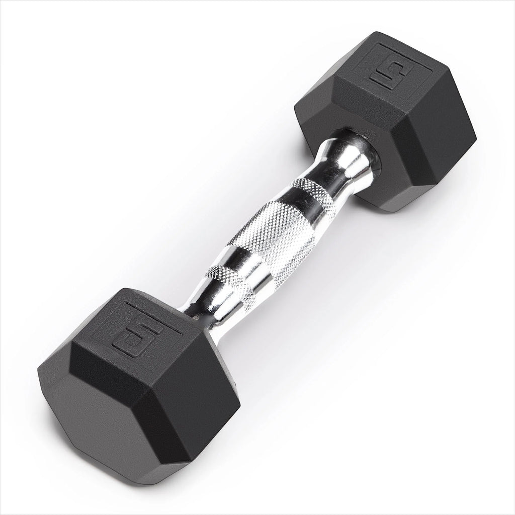 5 lb Rubber Hex Dumbbells T690