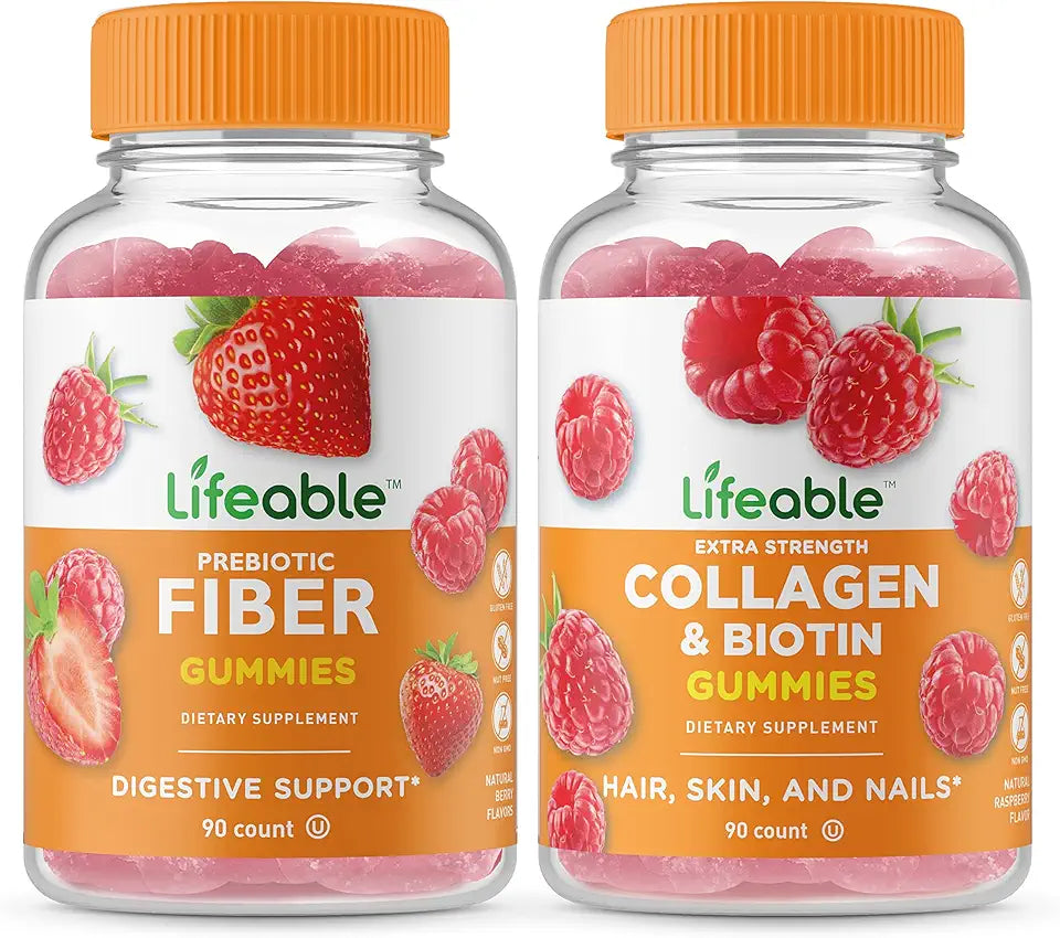 Prebiotic Fiber Collagen Biotin Gummies Supplement E74675