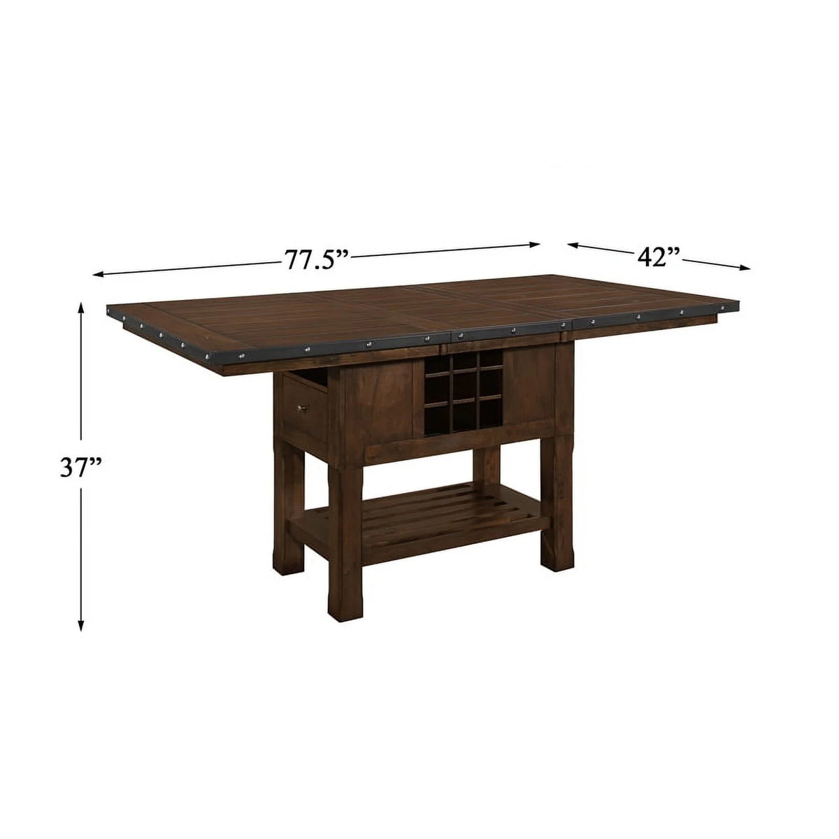 Wood Counter Height Dining Room Table in Dark Brown I839879