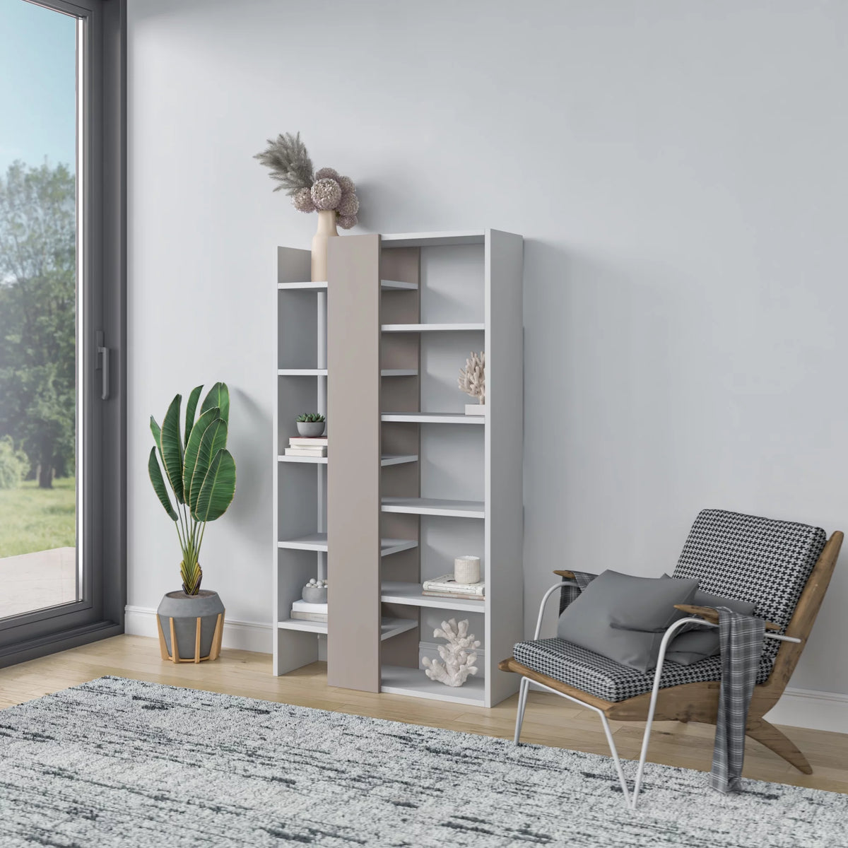 White Light Mocha Modern Bookcase J318313