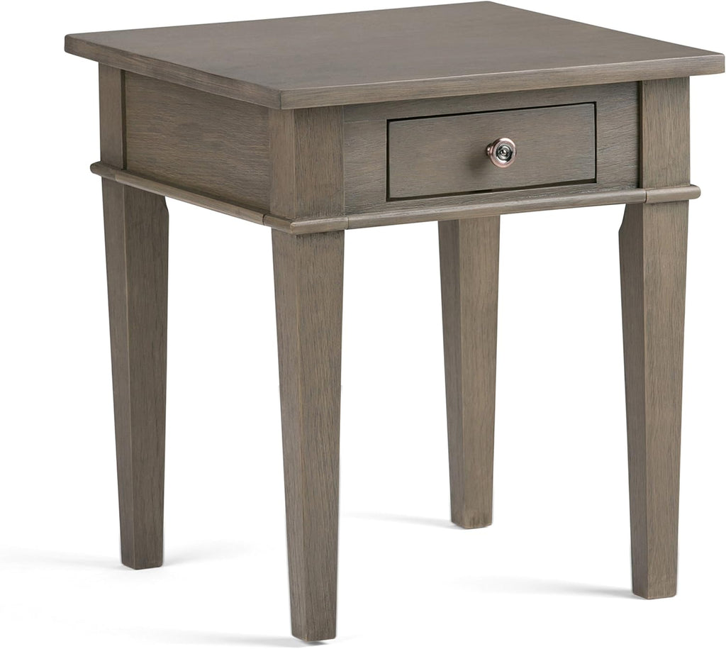 Medium Saddle Brown Solid Wood 1 Drawer End Side Table F315553