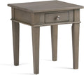 Medium Saddle Brown Solid Wood 1 Drawer End Side Table F315553