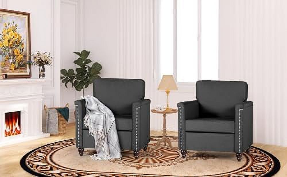Beige Upholstered Linen Accent Chair Q992499