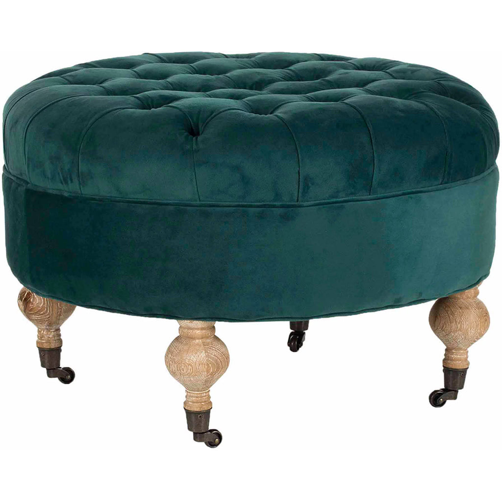 Marine Tufted Round Ottoman with Casters G50186