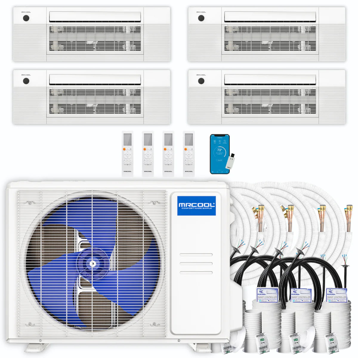 36,000 BTU 4 Zone Ceiling Cassette Ductless Air Conditioner and Heat Pump I4590