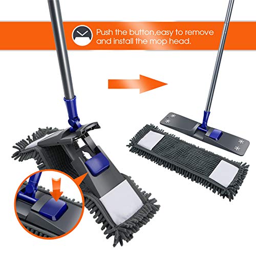 Microfiber Flat Mop with 4 Washable Pads V96221