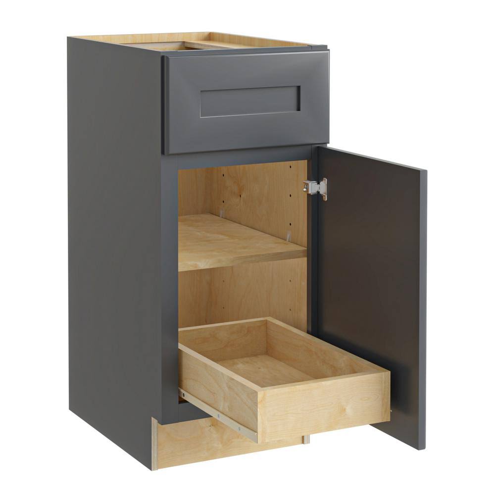 21-in W x 34.5-in H x 24-in D Deep Onyx Painted Base Cabinet L64947