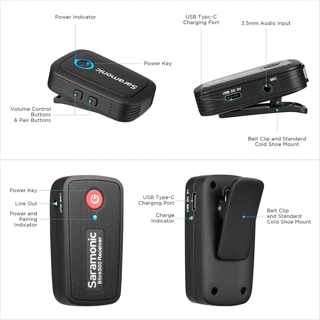Wireless Lavalier Microphone for Camera DSLR Android iOS Phone Video P4302
