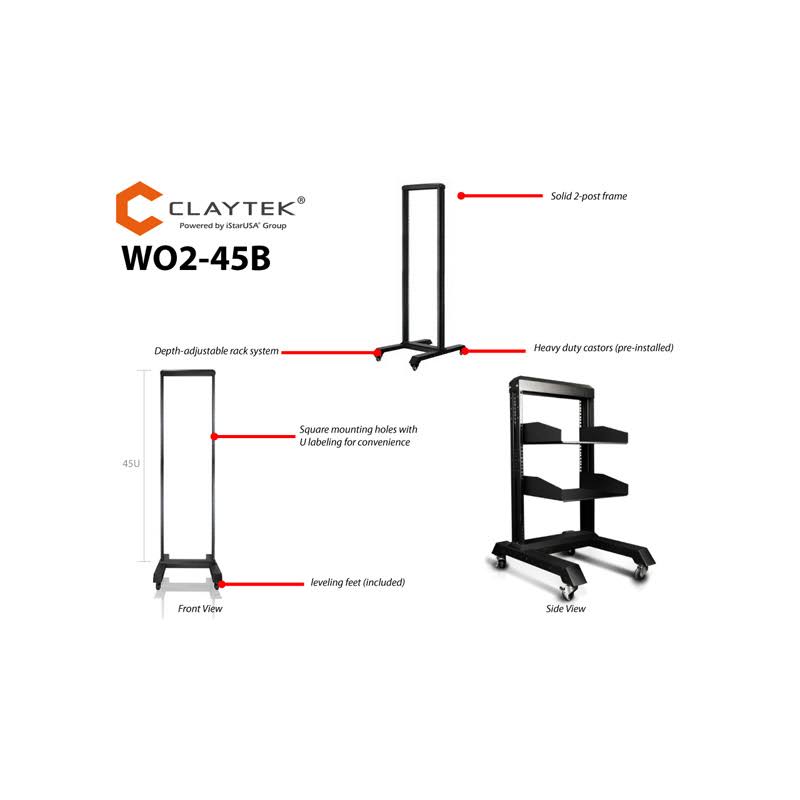 45U 2 Post Open Frame Rack U562