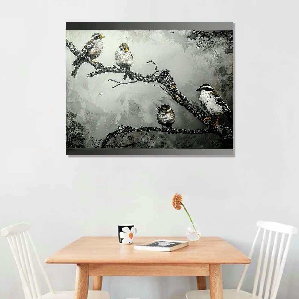 Black and White Bird Canvas Wall Art 20"x16" M65768