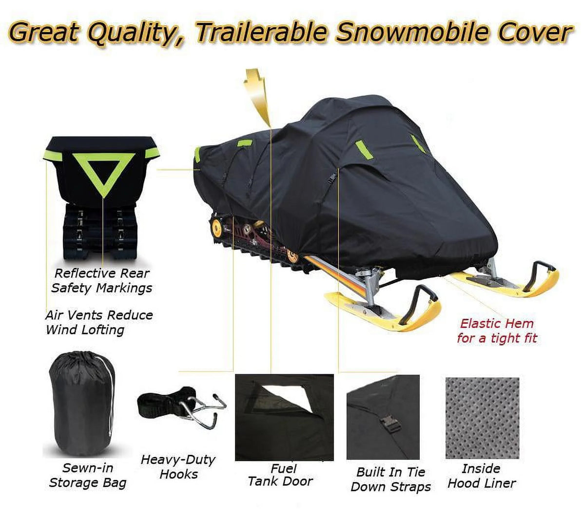 Trailerable 600 Denier Snowmobile Cover H804