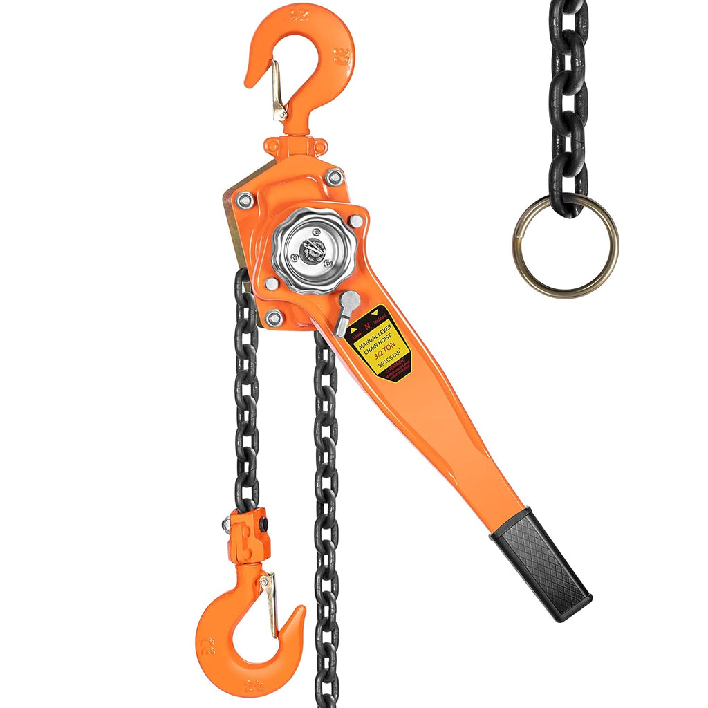 3/4 Ton Capacity 5 Feet Lever Chain Hoist with 2 Hooks I911196